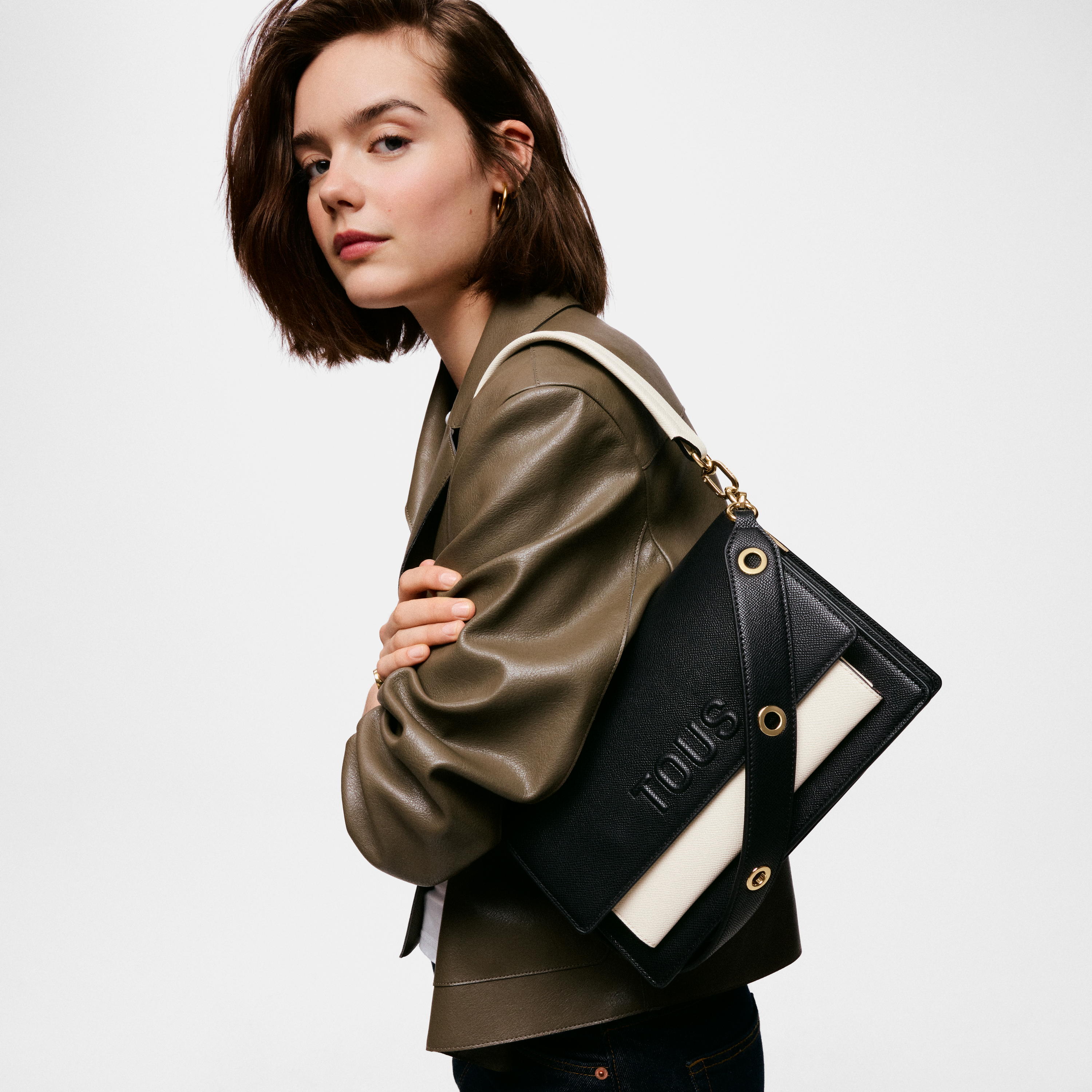 Medium black Crossbody bag TOUS Audree Saffiano